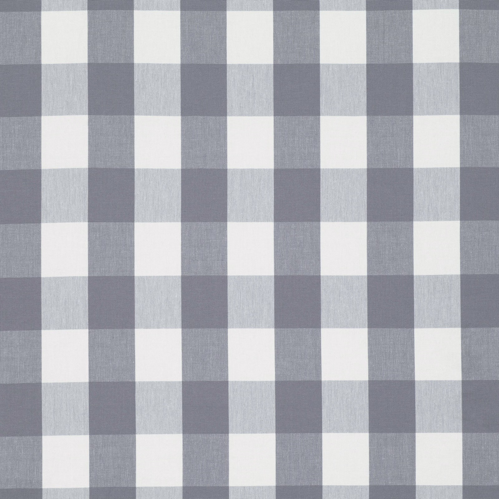 Cool grey-blue large check with fine woven texture and pale blocks