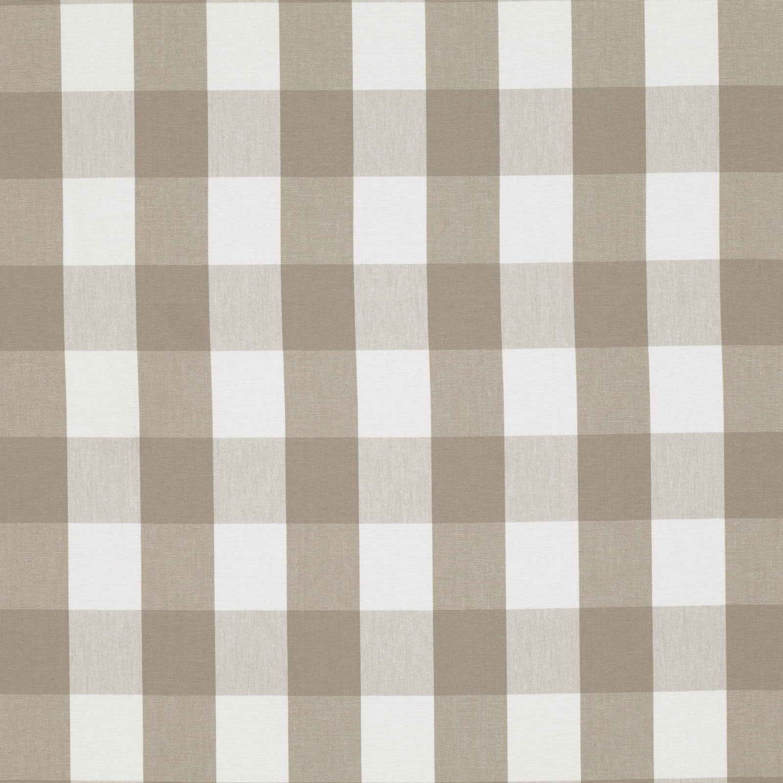 Warm taupe and ivory large-check fabric with subtle woven texture
