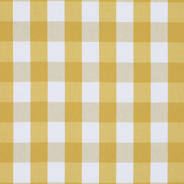 Golden sunflower and ivory checked weave with subtle woven texture