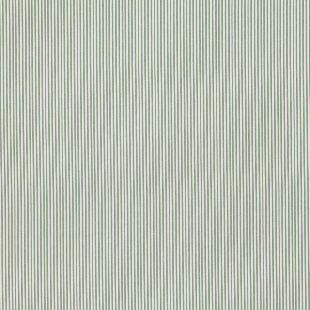 Pale celadon and ivory fine vertical pinstripe with a softly textured weave