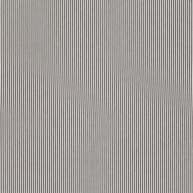 Close-up of cool charcoal and pale grey woven vertical pinstripes