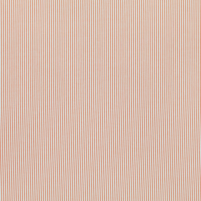 Fine vertical mango and ivory stripes with a softly textured woven surface