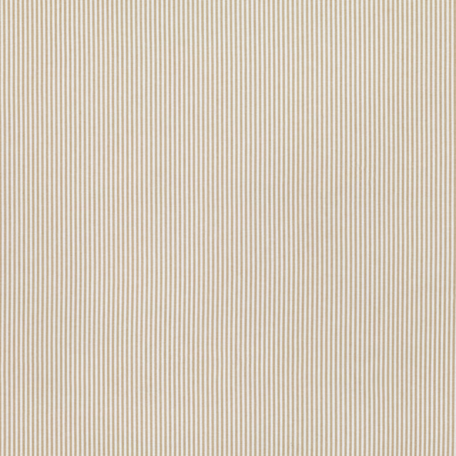 Warm putty and ivory fine vertical stripes with a softly woven surface