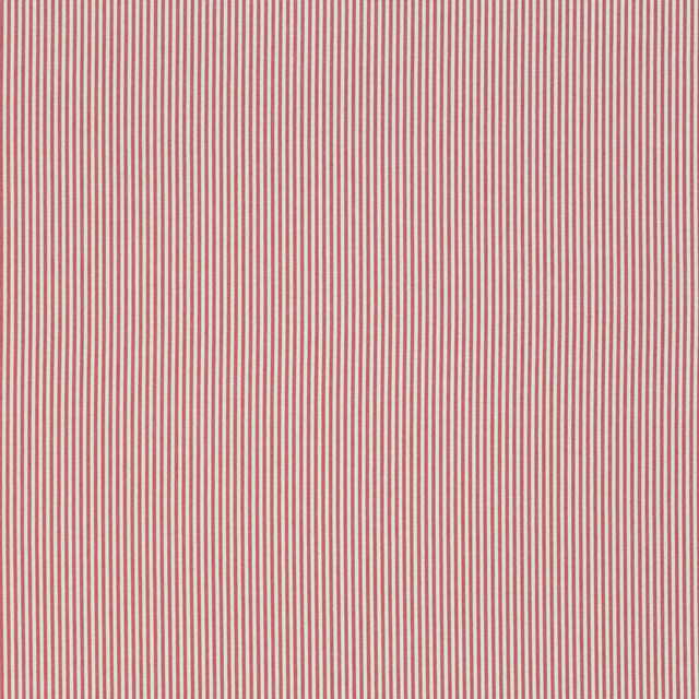 Fine red and cream pinstripes with a softly woven, even texture