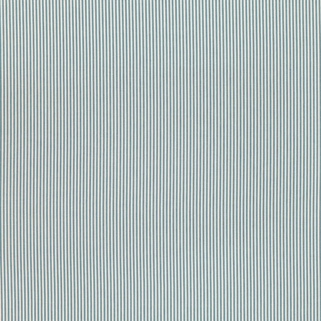 Pale robin egg blue and cream fine vertical stripe with a lightly textured weave