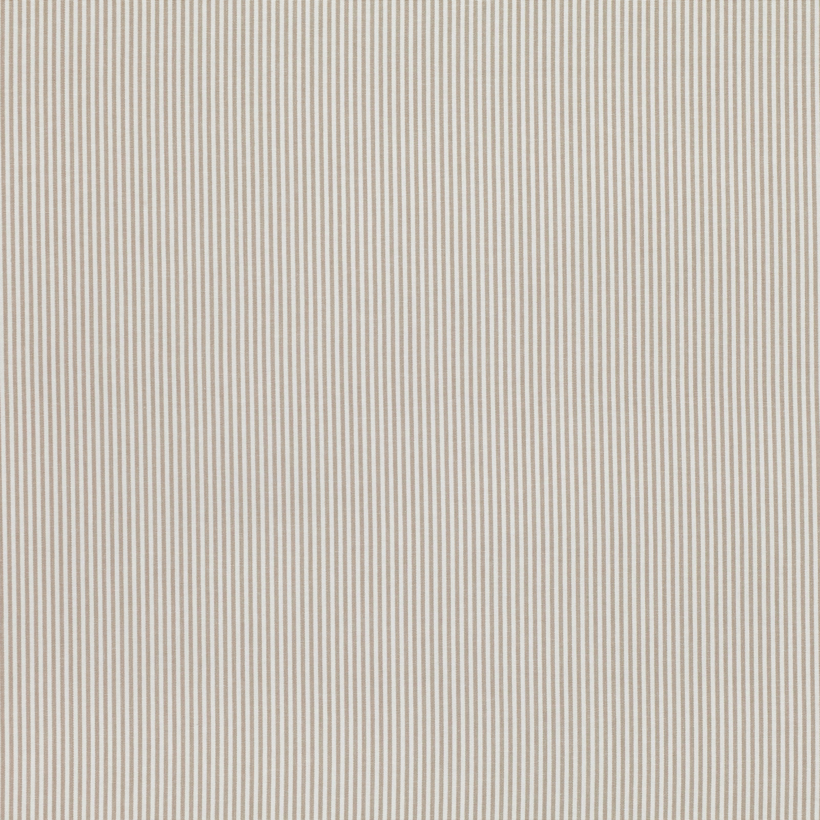 Close-up of fine vertical taupe and cream stripes with a softly textured woven surface
