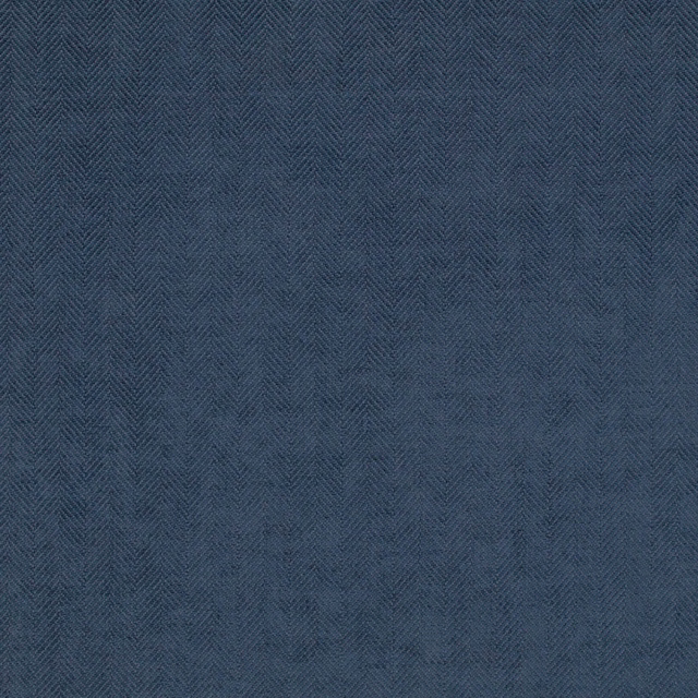 Deep slate-blue woven textile with a subtle all-over herringbone chevron texture