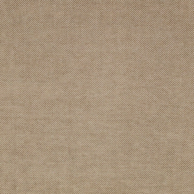 Warm putty taupe woven fabric with fine vertical herringbone texture