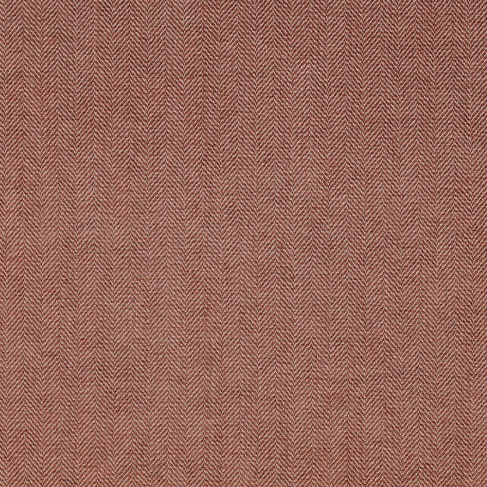 Muted rust-terracotta fabric with fine vertical herringbone chevron weave