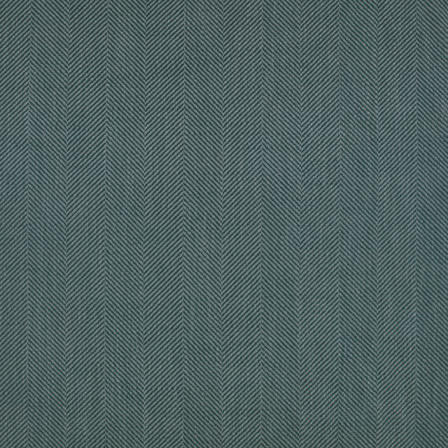 Muted Adriatic teal fabric with fine vertical herringbone weave and soft textural depth