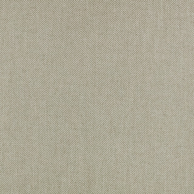 Greige taupe woven fabric with fine vertical herringbone columns and softly textured surface