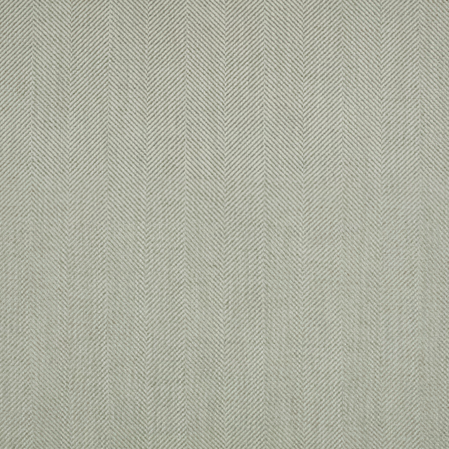 Pale sage-grey woven fabric with fine vertical herringbone chevrons