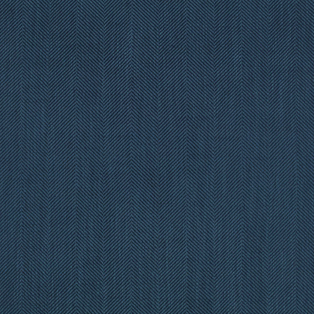 Deep petrol blue woven fabric with fine vertical herringbone columns and subtle tonal texture