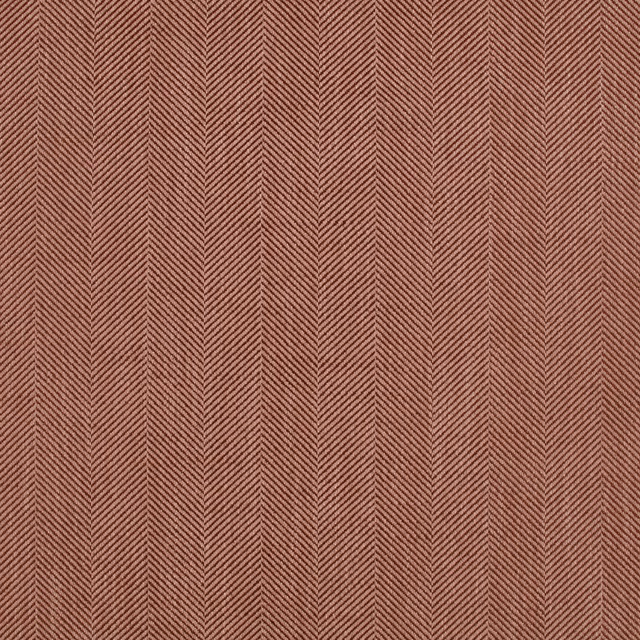 Muted terracotta fabric with fine vertical herringbone columns and softly ribbed woven texture