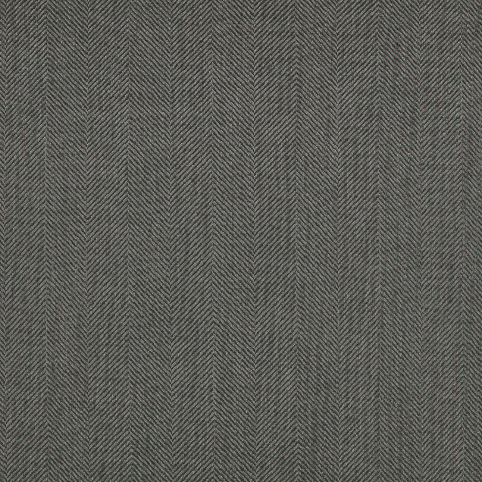 Close-up of deep charcoal-grey tweed with fine vertical herringbone columns