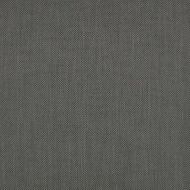 Close-up of deep charcoal-grey tweed with fine vertical herringbone columns