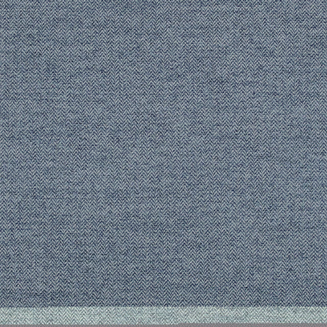 Muted blue-grey Kitley textile showing a fine, dense herringbone weave