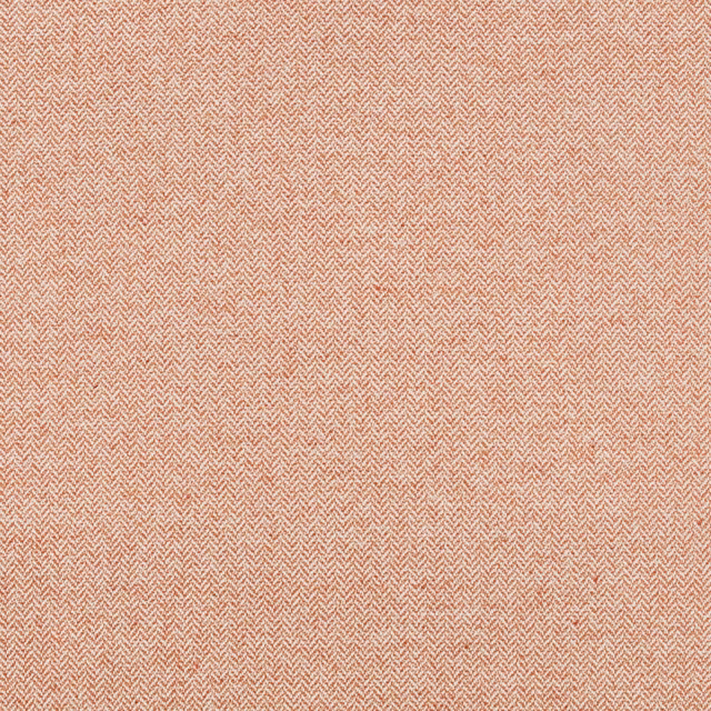 Warm mango orange fabric with a fine cream herringbone weave and textured surface