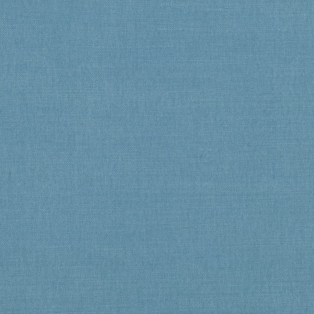 Muted denim-blue plain weave with a fine, softly mottled texture