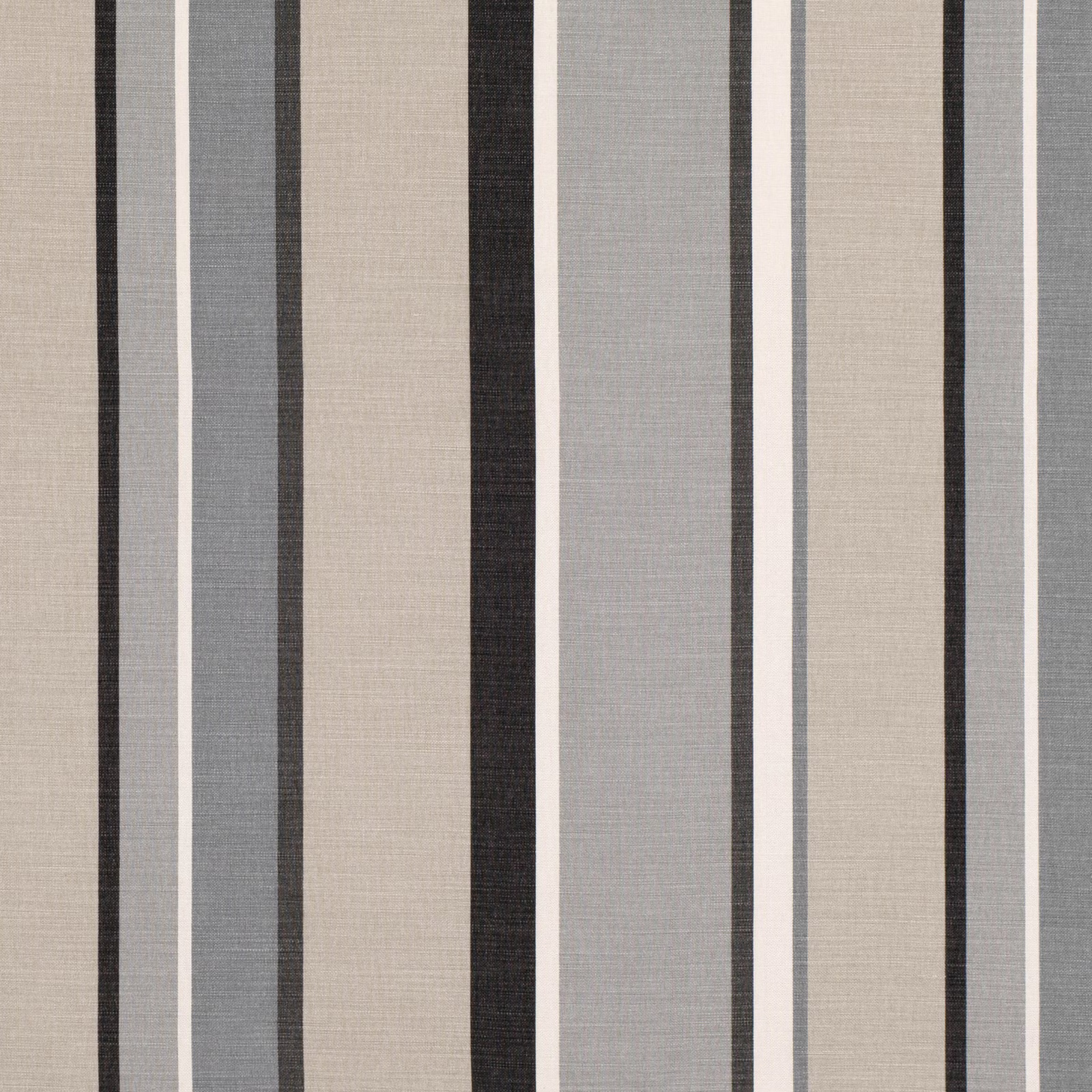 Vertical charcoal, grey, stone and ivory stripes in a fine woven texture