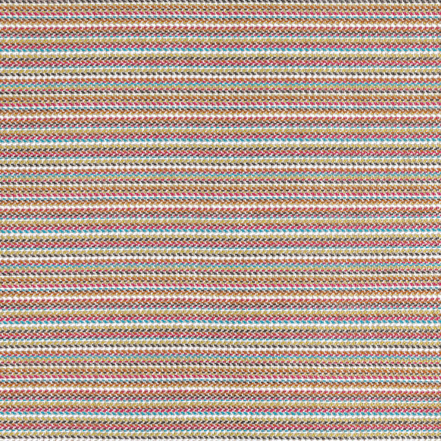 Close-up of Esker Multi’s cream ground with teal, terracotta and mustard woven rows.