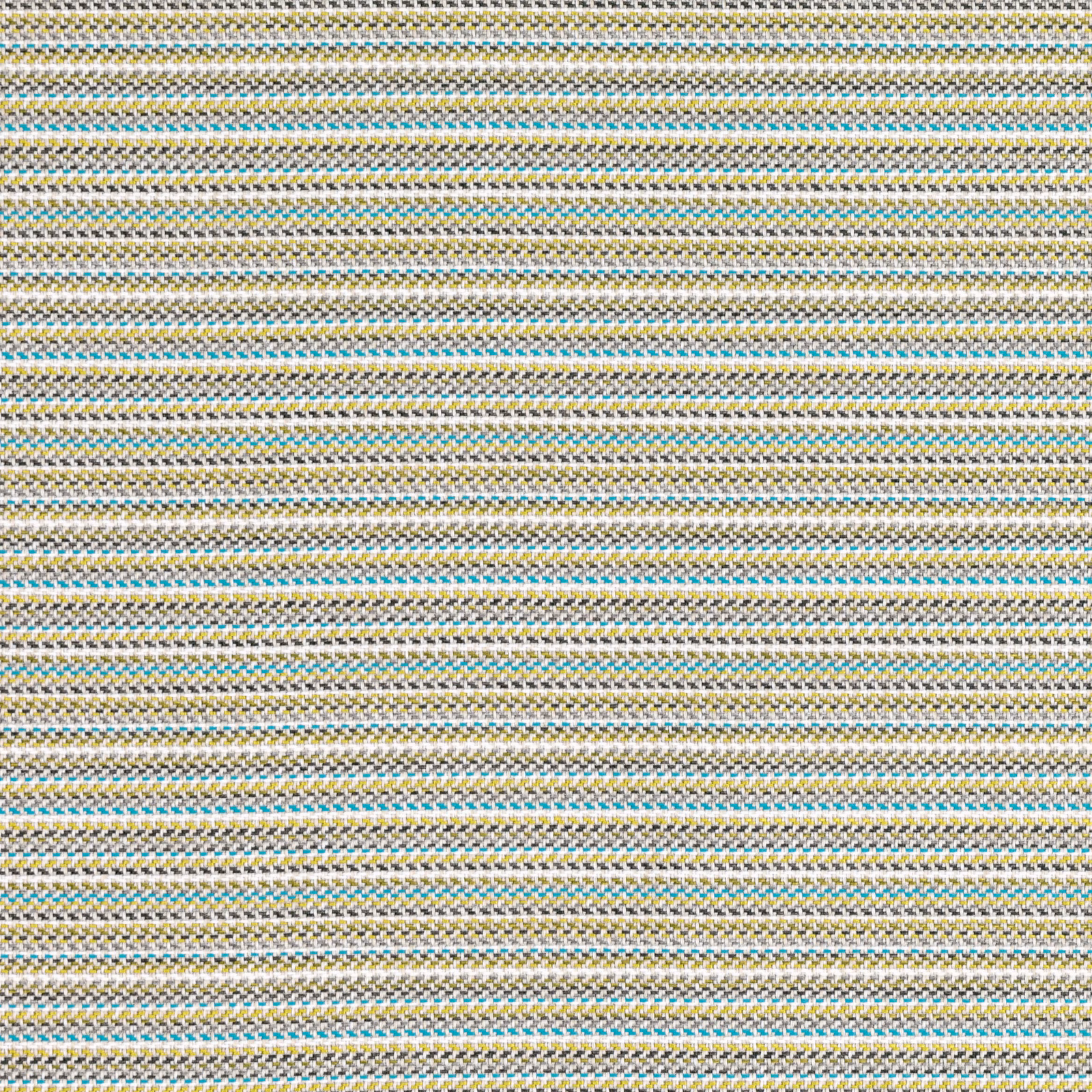 Close horizontal weave in wasabi green, turquoise, yellow, cream and grey