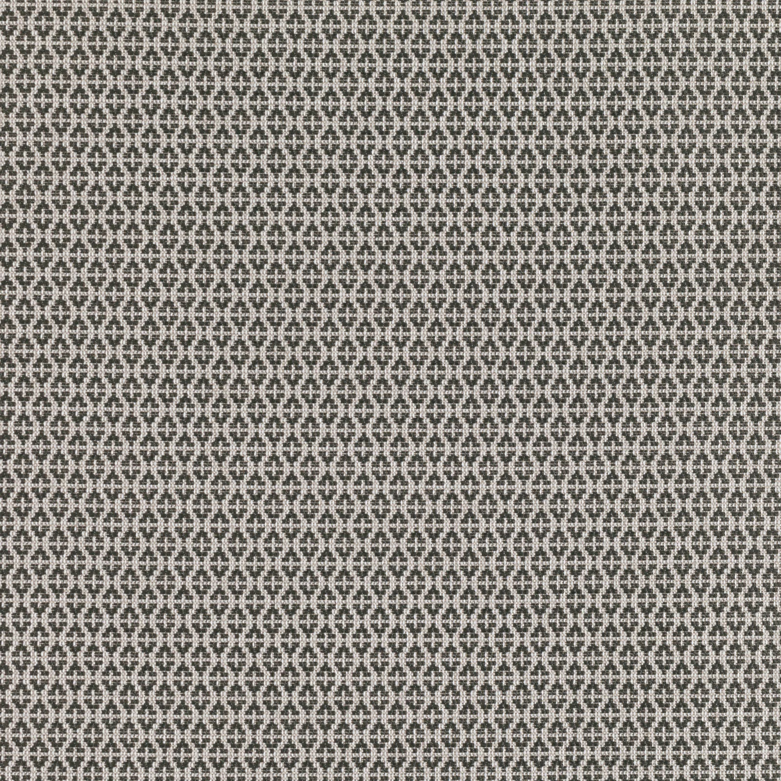 Charcoal grey woven fabric with a small ivory geometric lattice pattern