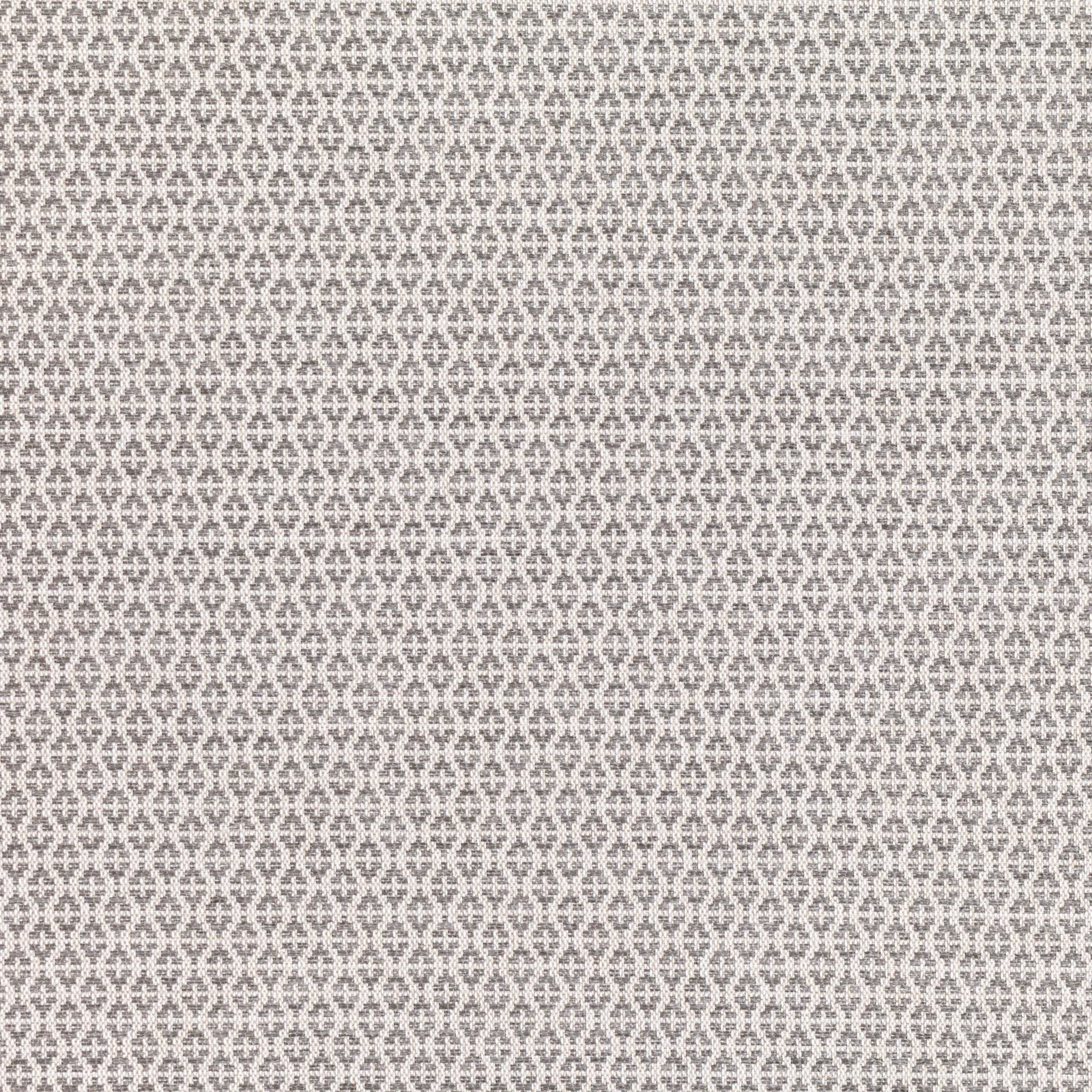 Warm sand-taupe fabric with a small grey geometric trellis and woven texture