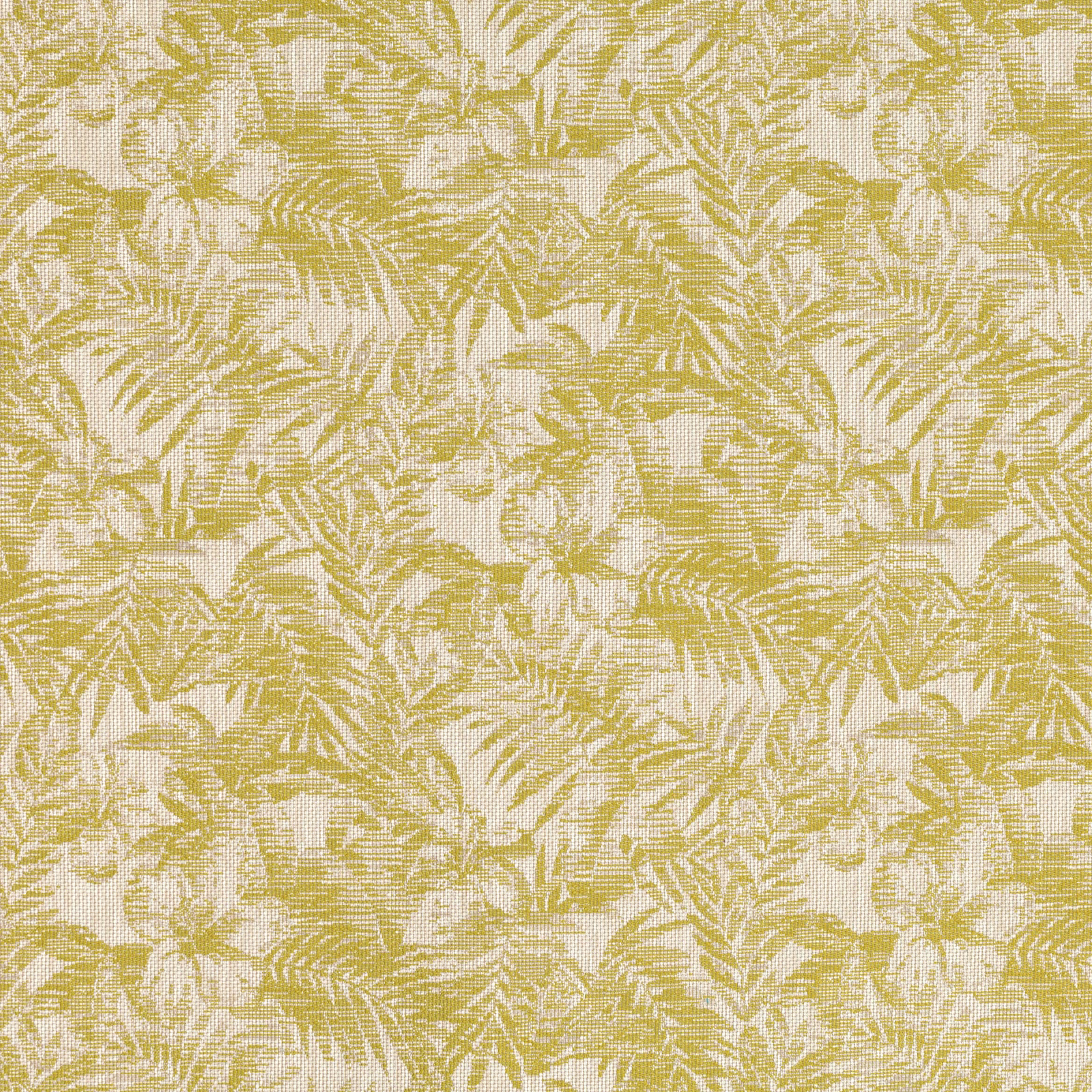 Muted wasabi foliage woven across a warm ivory ground with horizontal texture