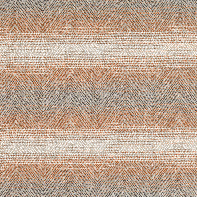 Muted henna and grey chevron weave with cream horizontal bands