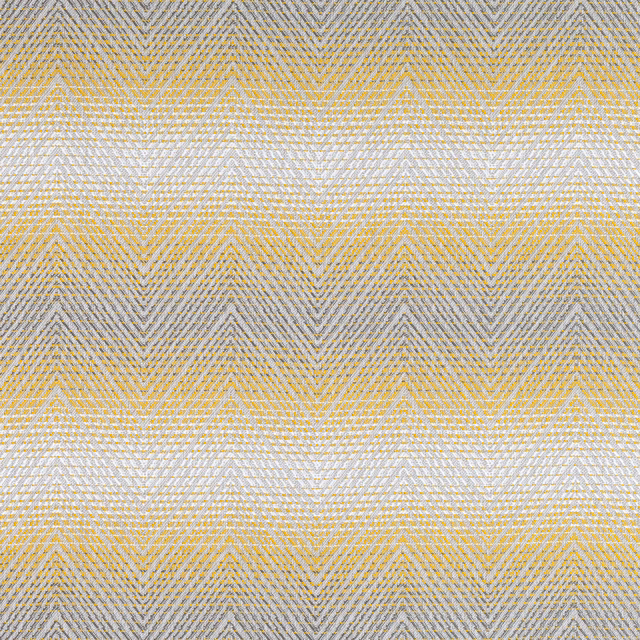 Maize yellow and dove grey woven chevron textile with fine herringbone texture