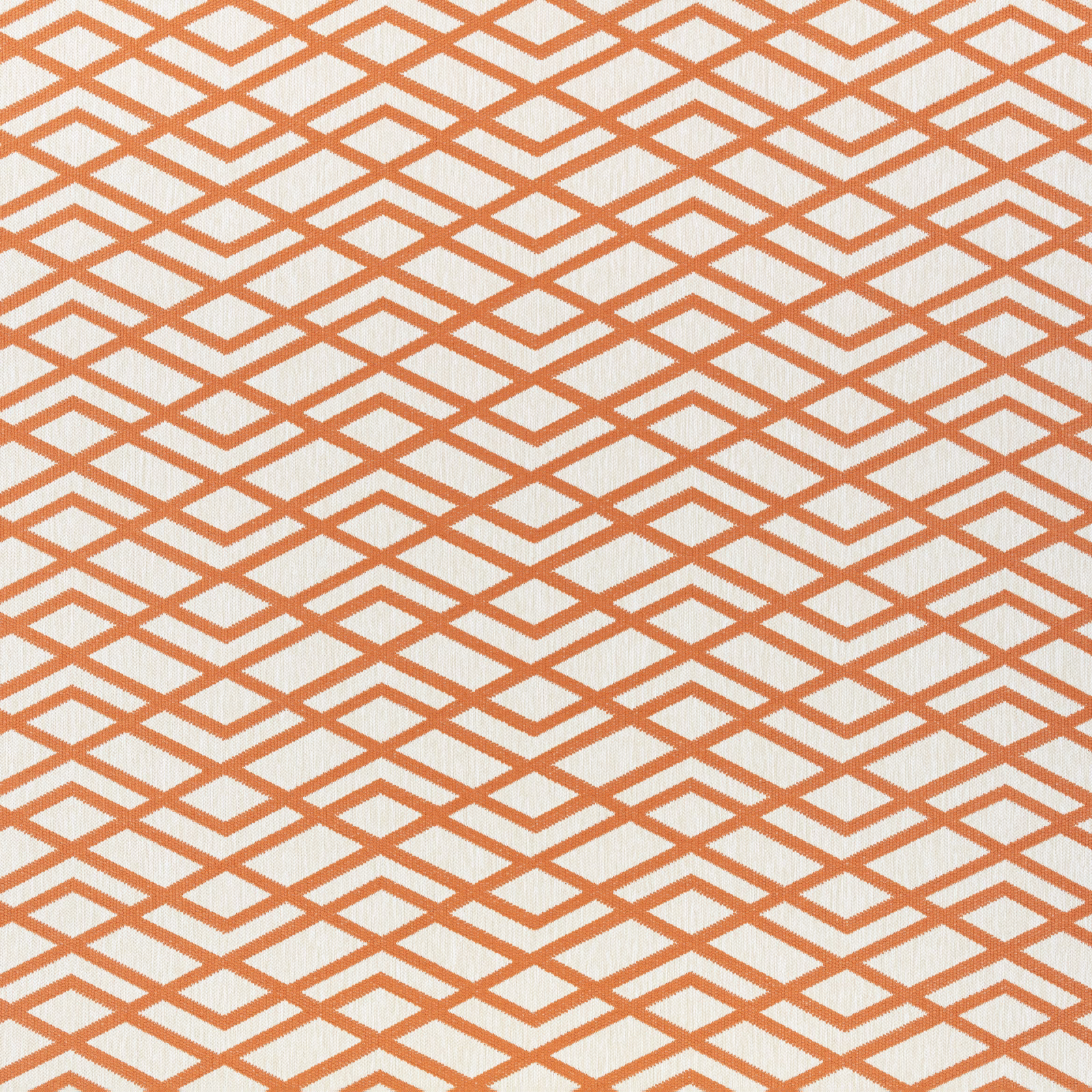 Warm henna-orange diamond lattice woven across a pale cream ground