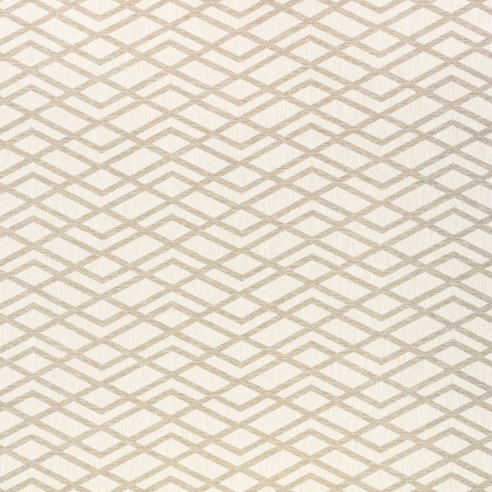 Warm oat textile with taupe interlocking diamonds in a woven surface