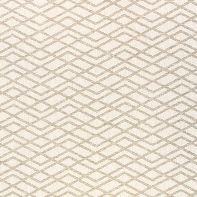 Warm oat textile with taupe interlocking diamonds in a woven surface
