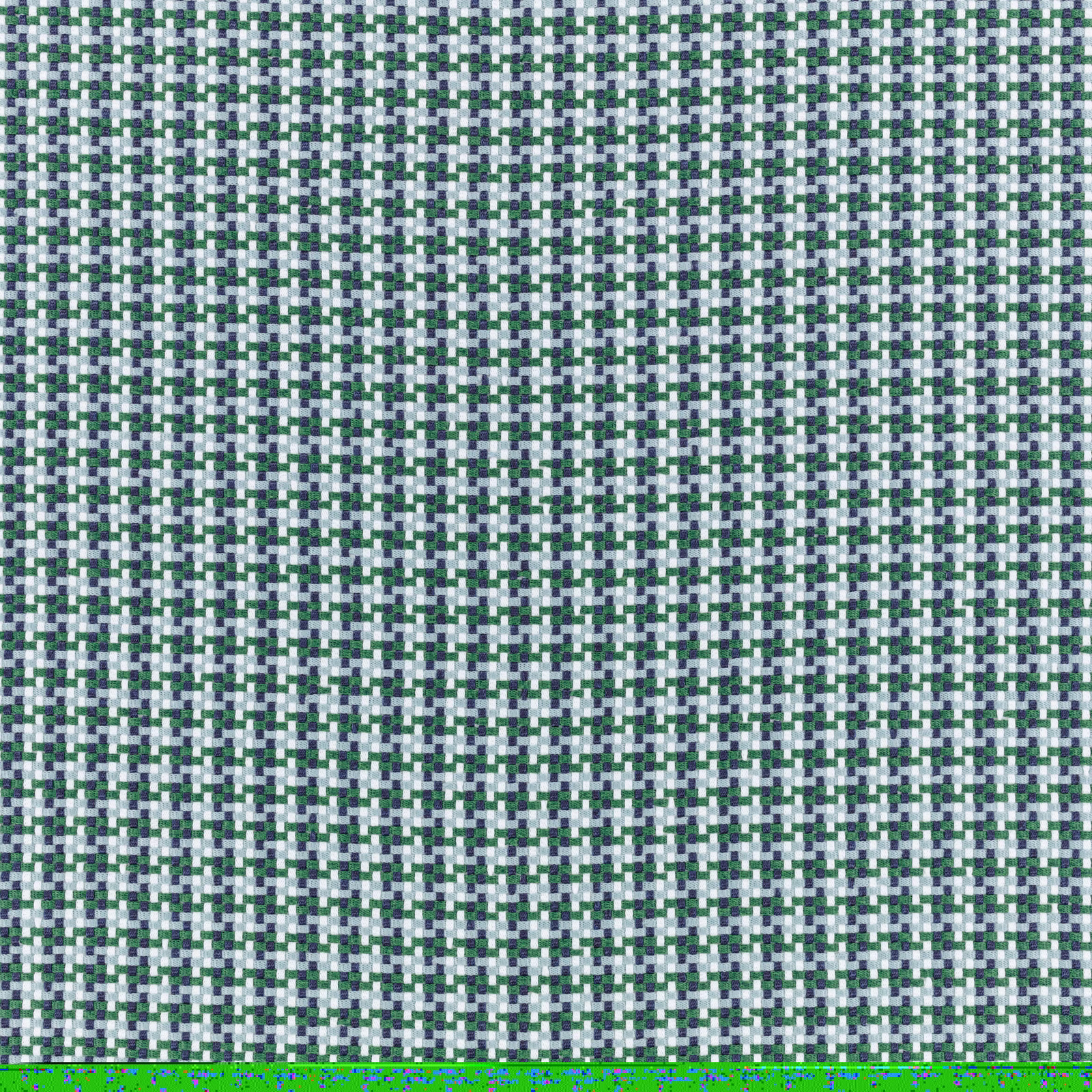 Forest green, white and grey flecked woven texture in a close-up swatch