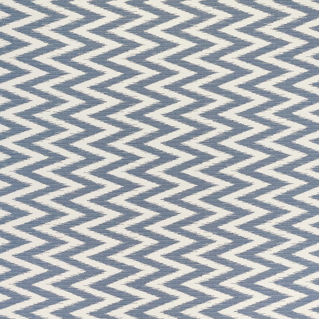 Muted blue-grey and ivory zigzag weave with a softly textured surface