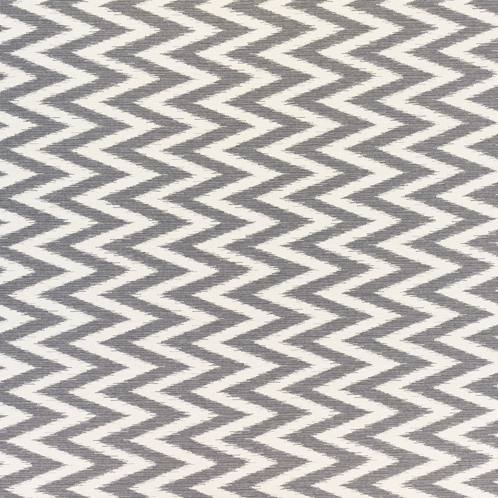 Cool slate-grey and ivory zigzags in a softly textured woven outdoor fabric