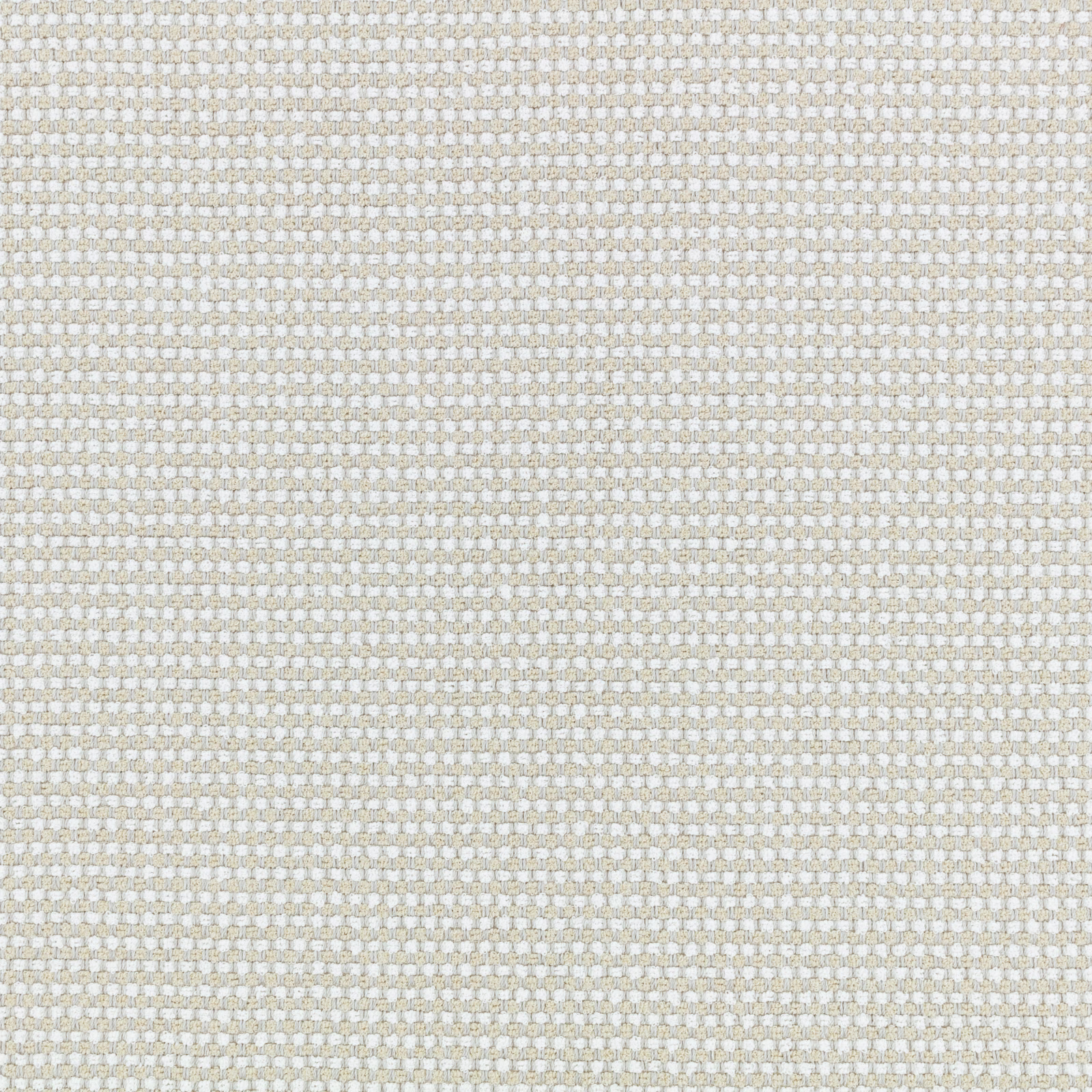 Pale greige outdoor fabric with a fine ivory and grey basket weave texture