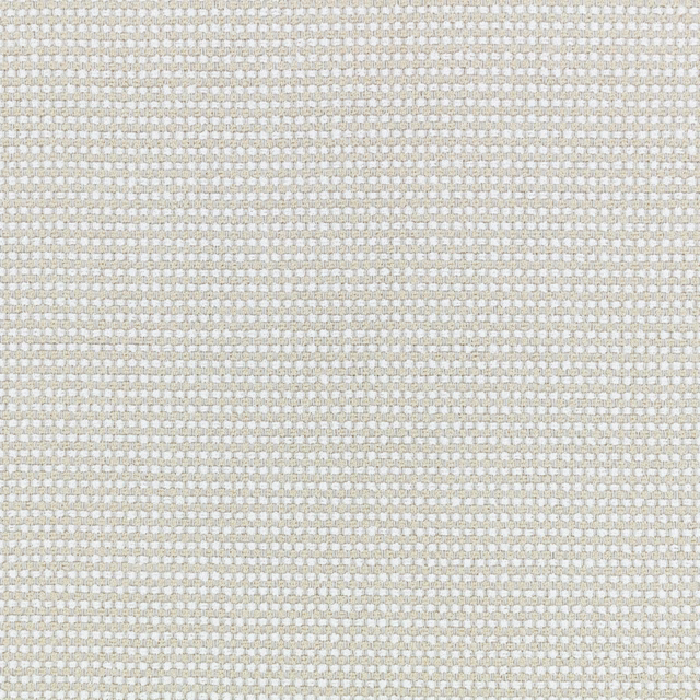 Pale greige outdoor fabric with a fine ivory and grey basket weave texture