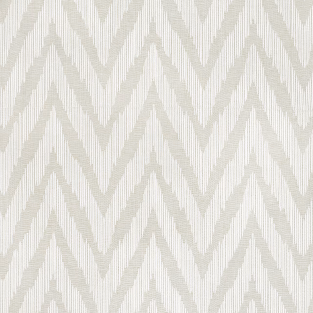 Pale shell ivory fabric with softly ridged repeating chevron zigzags
