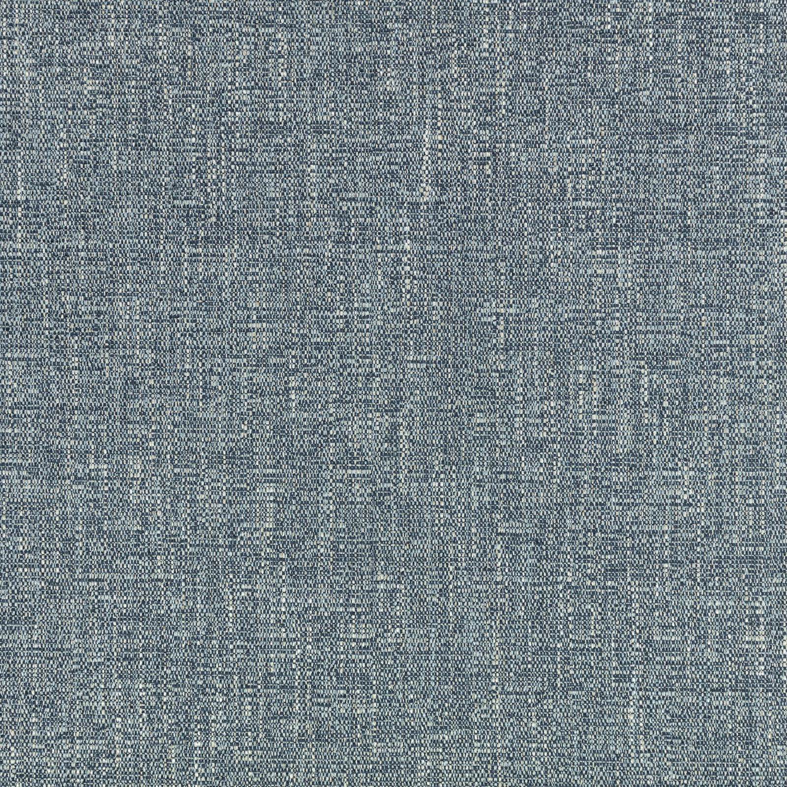 Close-up of muted blue-grey woven fabric with pale flecked texture