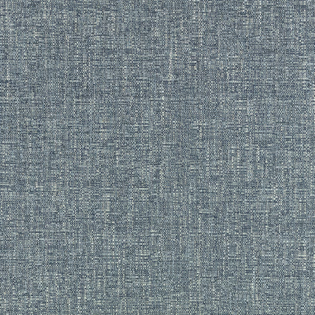 Close-up of muted blue-grey woven fabric with pale flecked texture