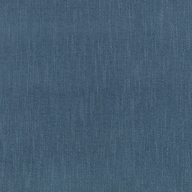 Close-up of muted slate-blue fabric showing fine vertical woven striations