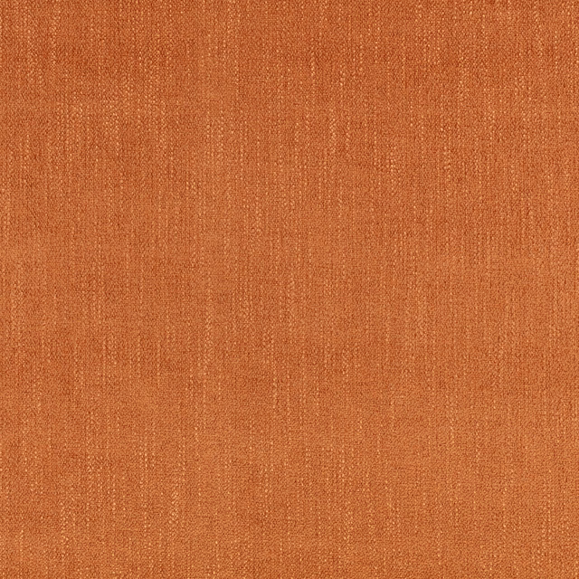 Burnt Cajun terracotta fabric with fine vertical striations and softly varied woven texture
