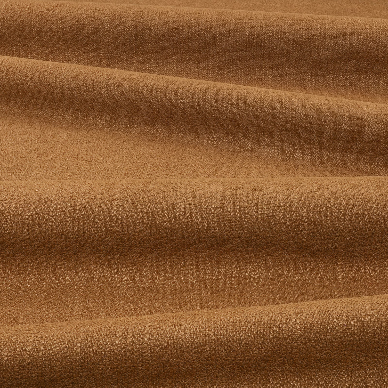 Warm cinnamon-brown textile with fine pebbled weave and softly shaded folds