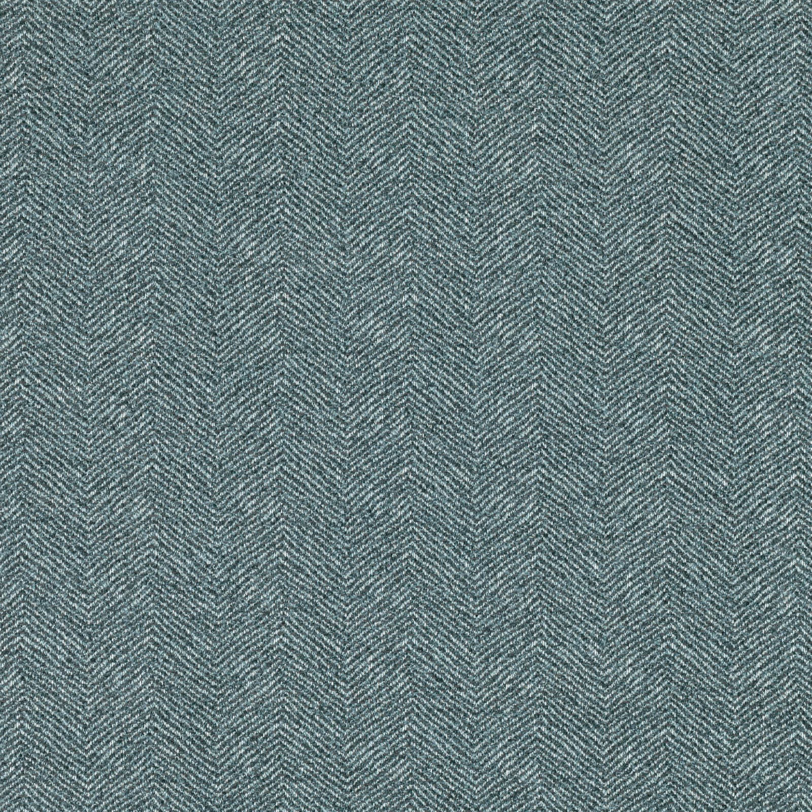 Close-up of muted blue-grey teal fabric with a fine woven herringbone texture