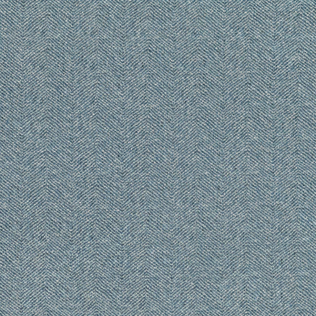 Muted blue-grey Orly fabric showing a fine woven herringbone texture