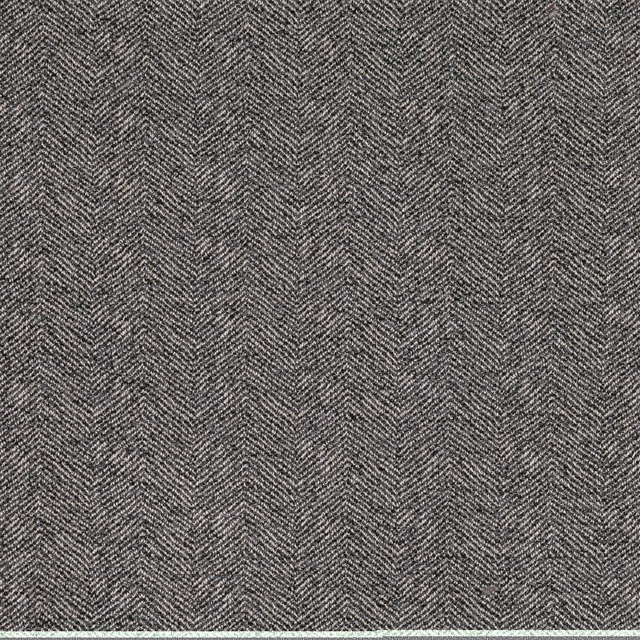Charcoal-grey Emett Thunder fabric showing a fine, softly textured herringbone weave