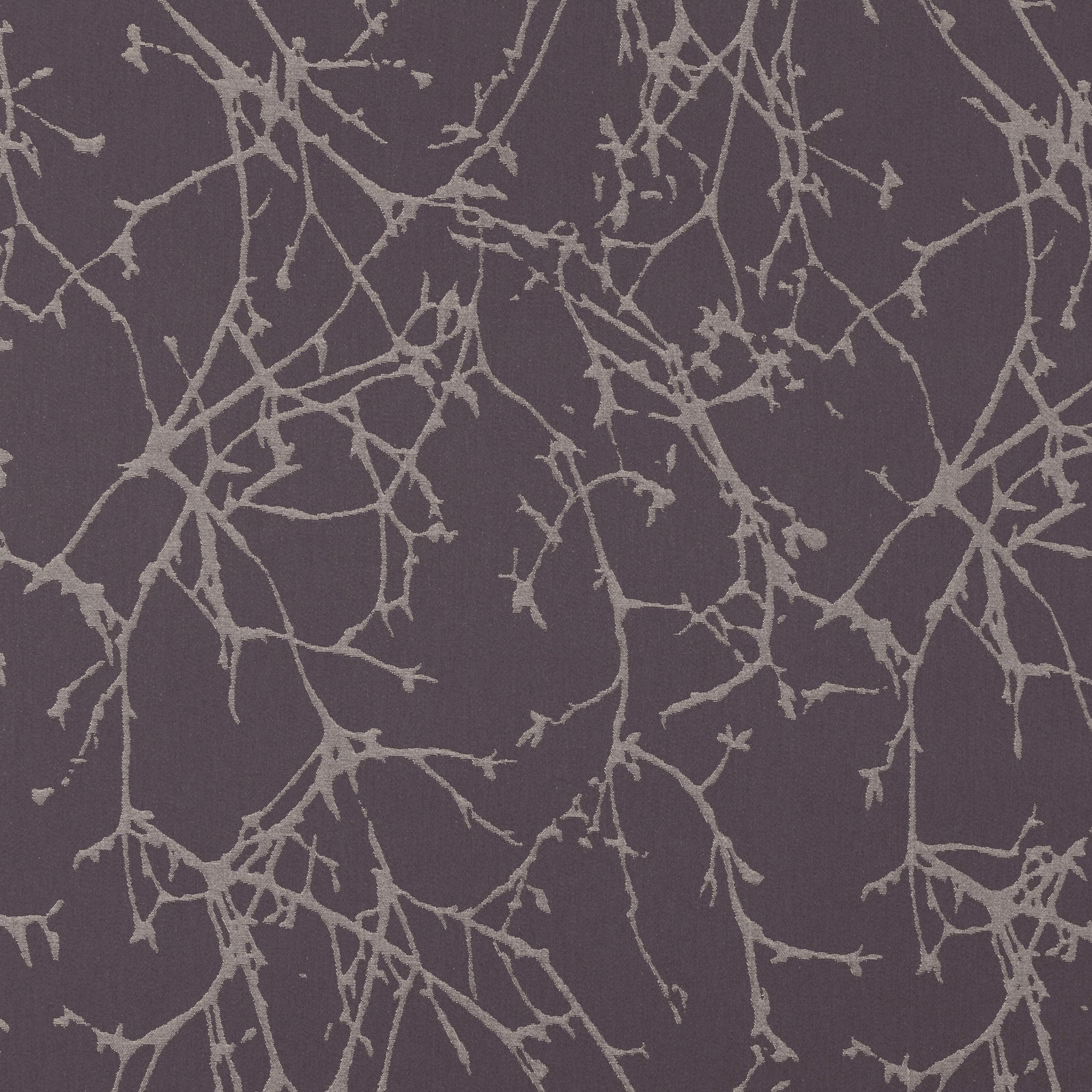 Graphite-grey fabric with pale branching botanical tracery and a subtly grainy woven surface