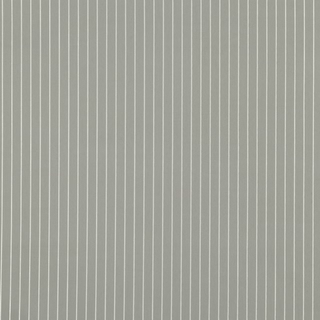 Muted eucalyptus-grey textile with closely spaced fine vertical cream stripes